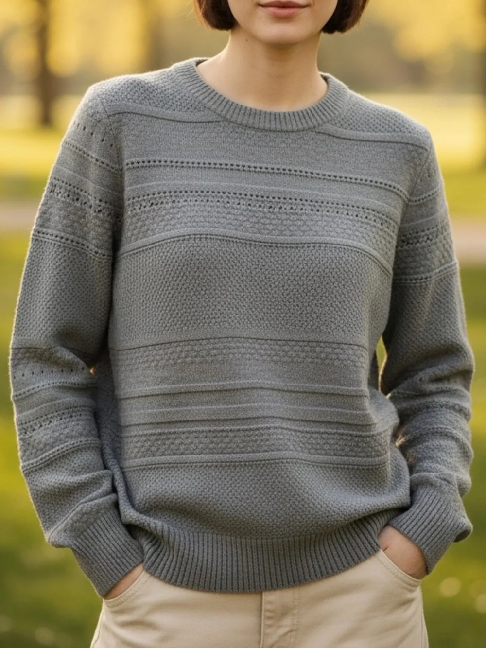 Loft Women’s Grey Knit Sweater Size Medium - Picture 1 of 7
